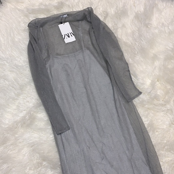 NWT Zara long sleeve sheer dress - Picture 4 of 7